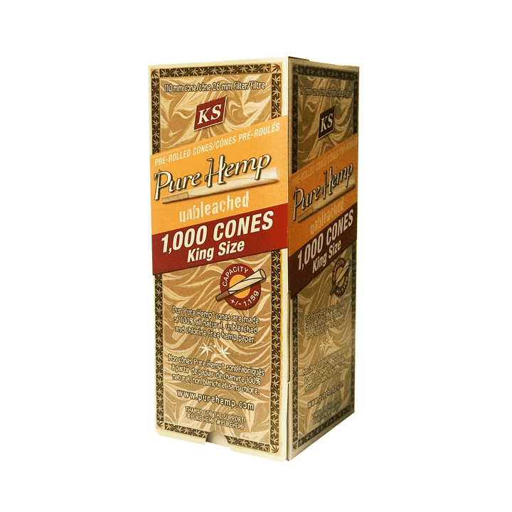 Pure Hemp ungebleichte Hanf-Cones King Size Box 1000 Stück