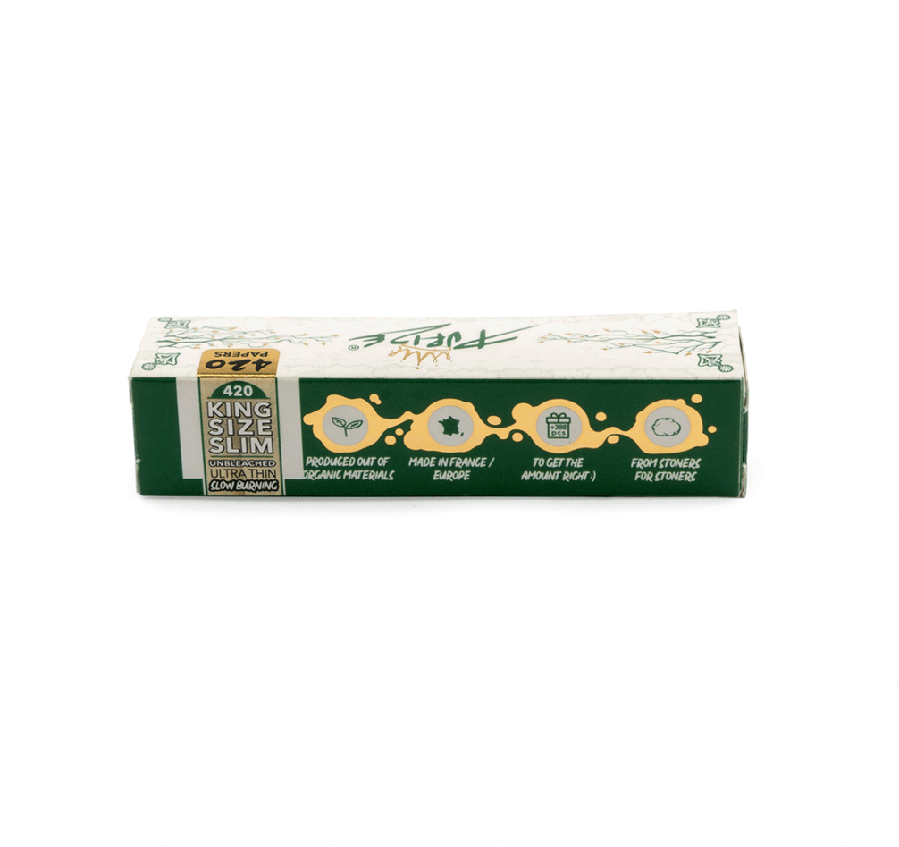 PURIZE 420 Papers King Size Slim, Seitenansicht mit Icons
