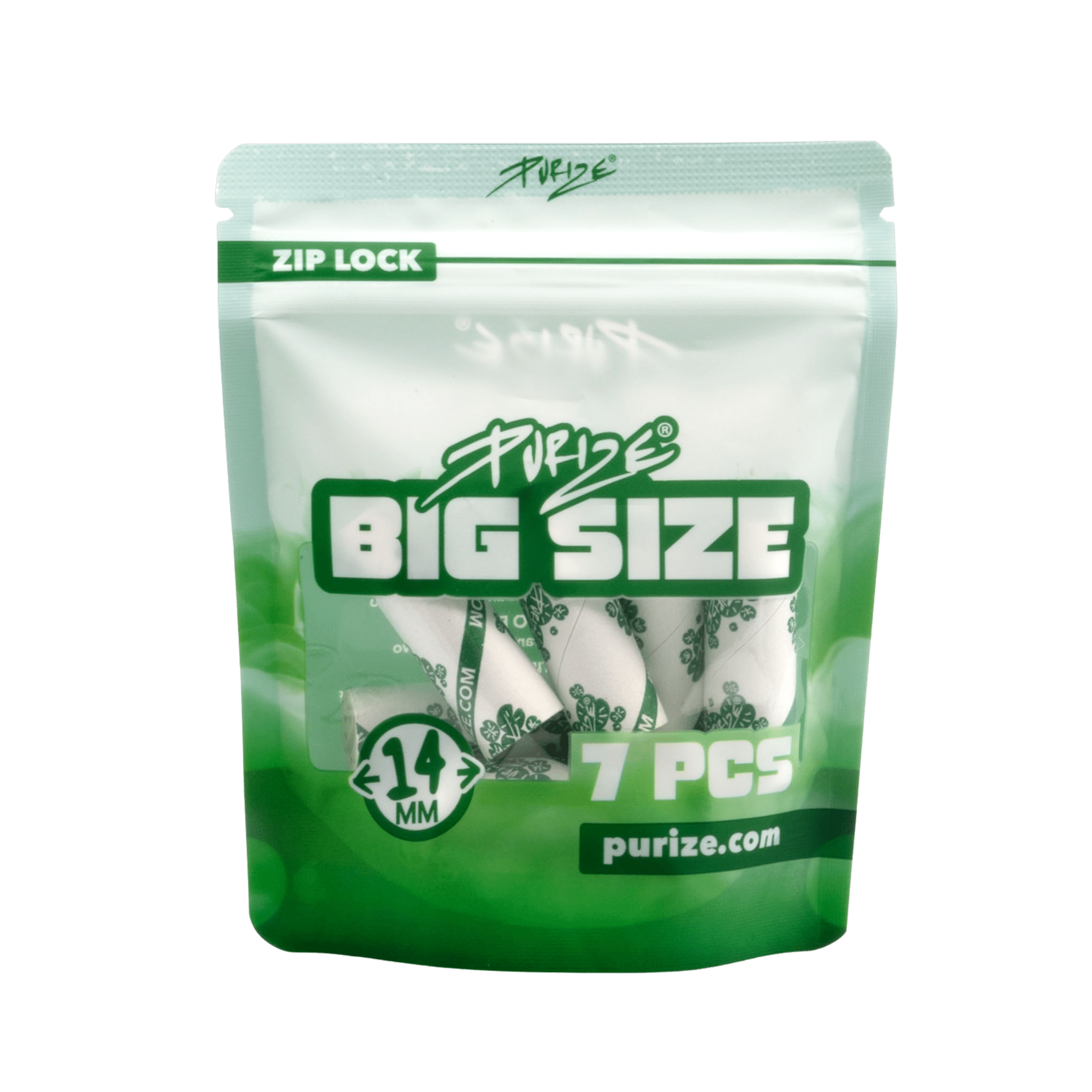 PURIZE Big Size Aktivkohlefilter 14mm White 7 Stück