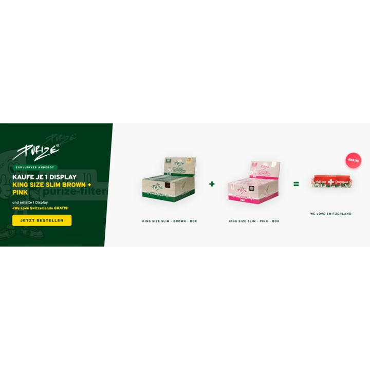 PURIZE King Size Slim Bundle Box Brown Pink Switzerland