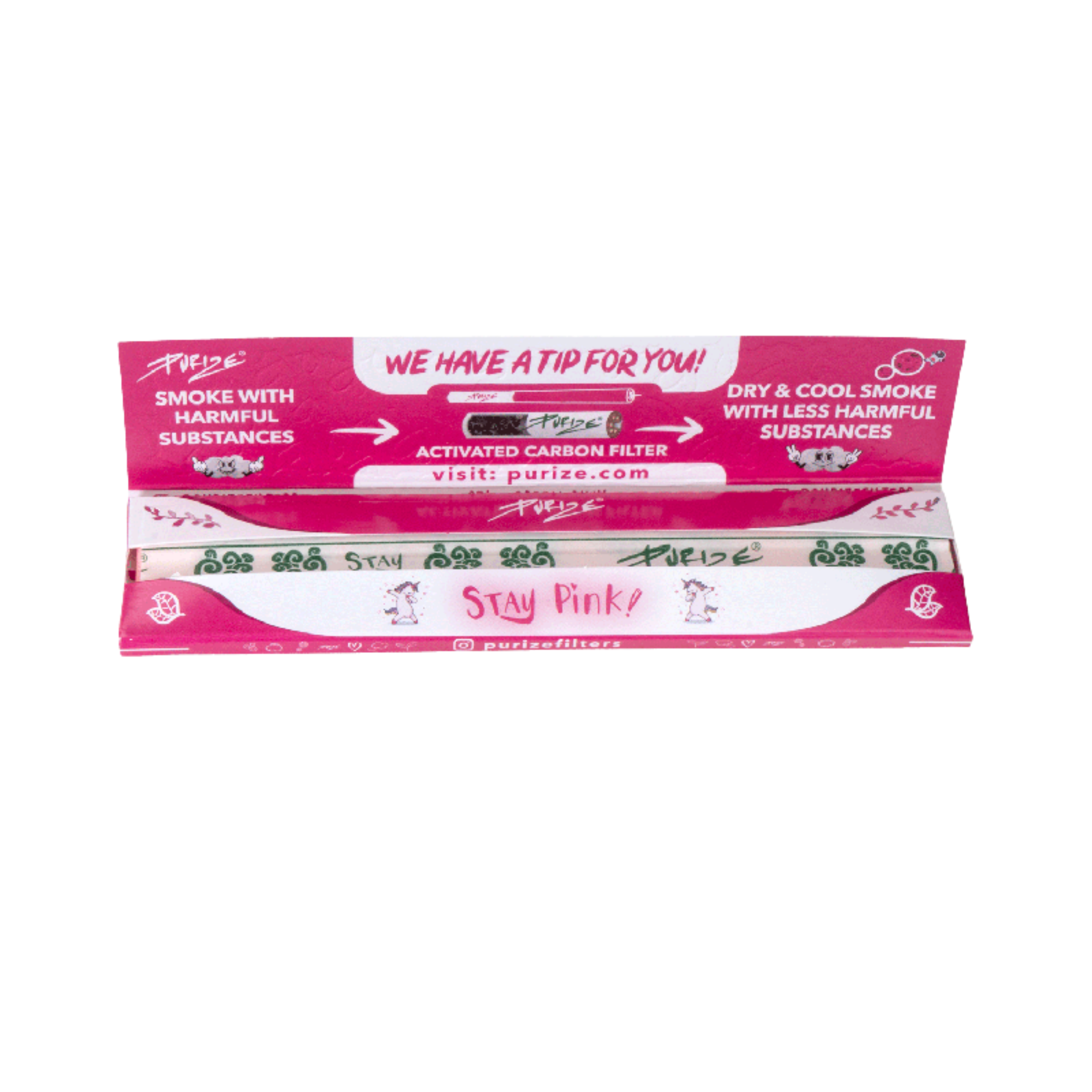 PURIZE King Size Slim Papers Pink Heftchen Vorderseite