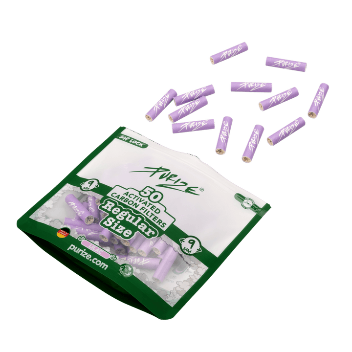 Detailansicht PURIZE Regular Aktivkohlefilter 9mm in Lilac