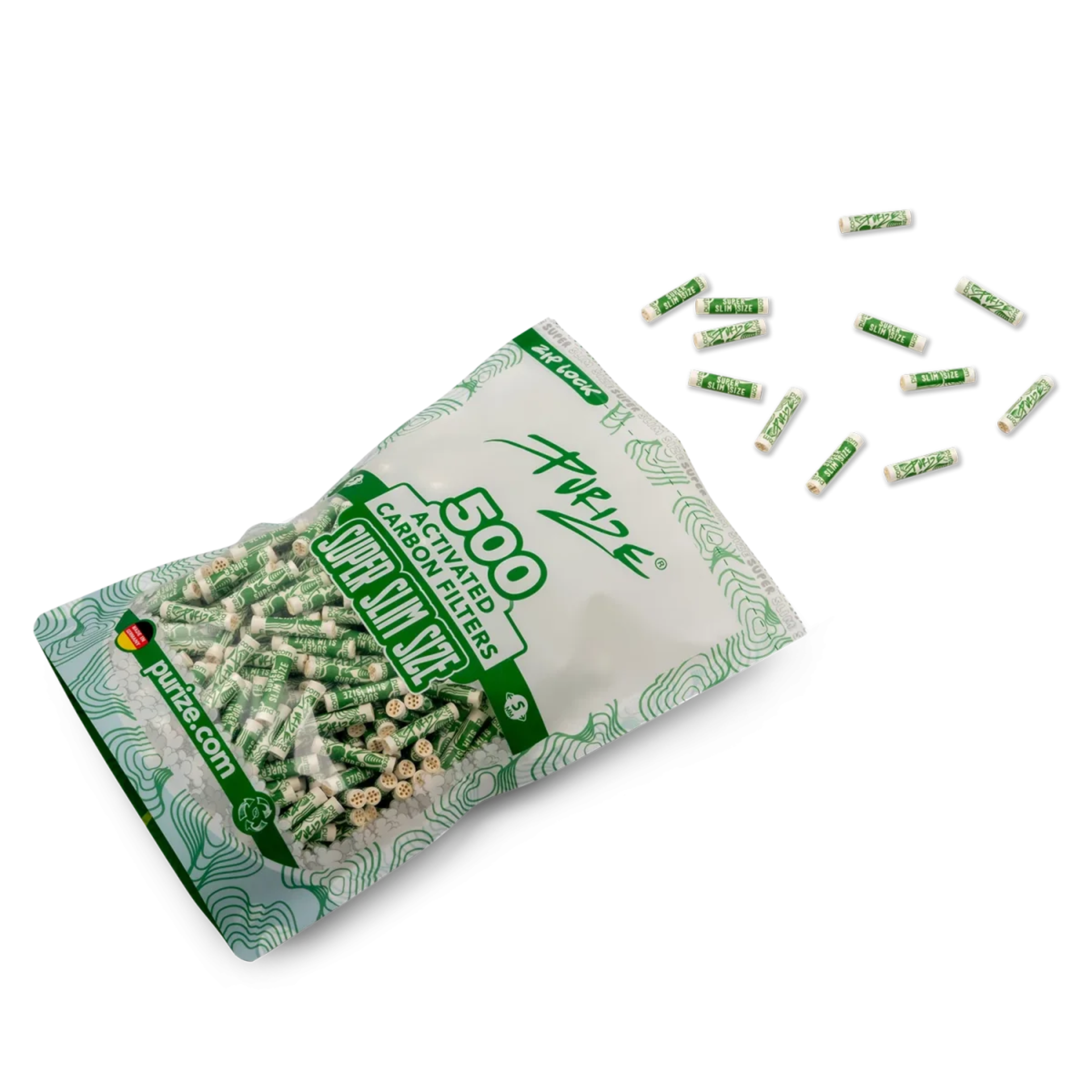 Rückseite PURIZE Super Slim 5mm Filterbeutel, 500 Stück