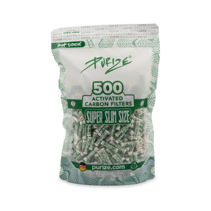 PURIZE Super Slim Aktivkohlefilter 5mm White, 500 Stück