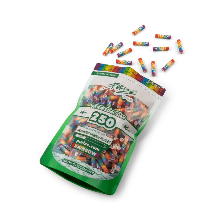 PURIZE Rainbow Aktivkohlefilter 6mm 250 Stück zweite Ansicht