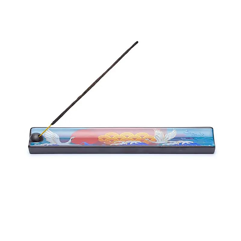 Räucherstäbchenhalter aus Keramik mit Kranichen, 1 Stück
