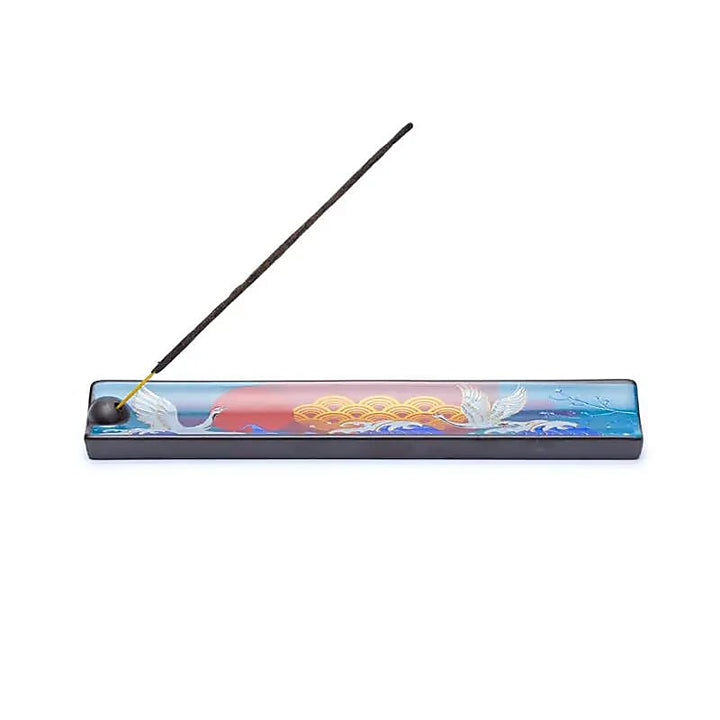 Räucherstäbchenhalter aus Keramik mit Kranichen, 1 Stück