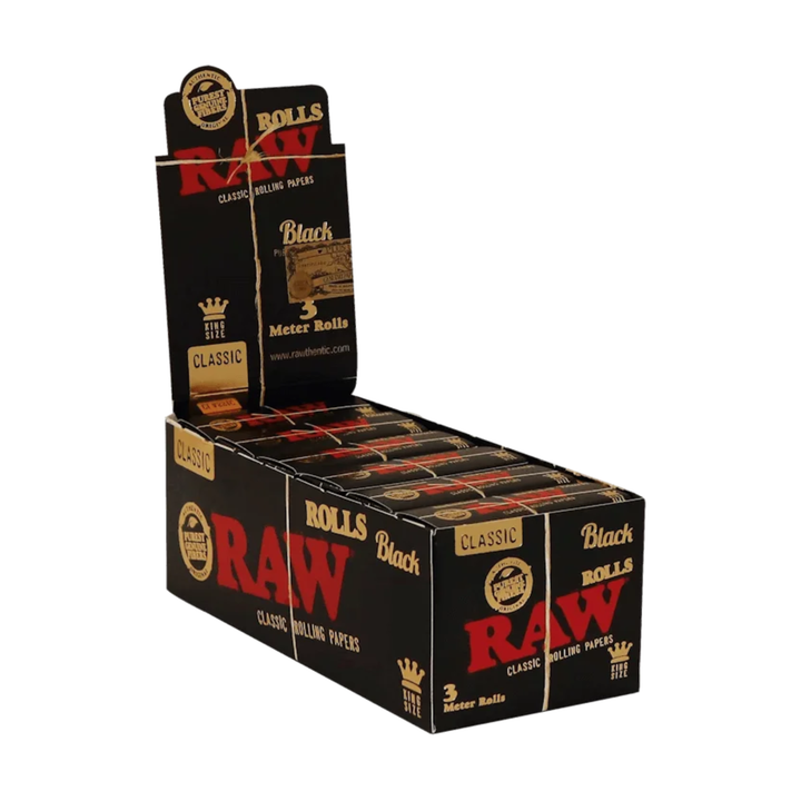 RAW Black Rolls King Size geöffnetes Display 12 Rollen