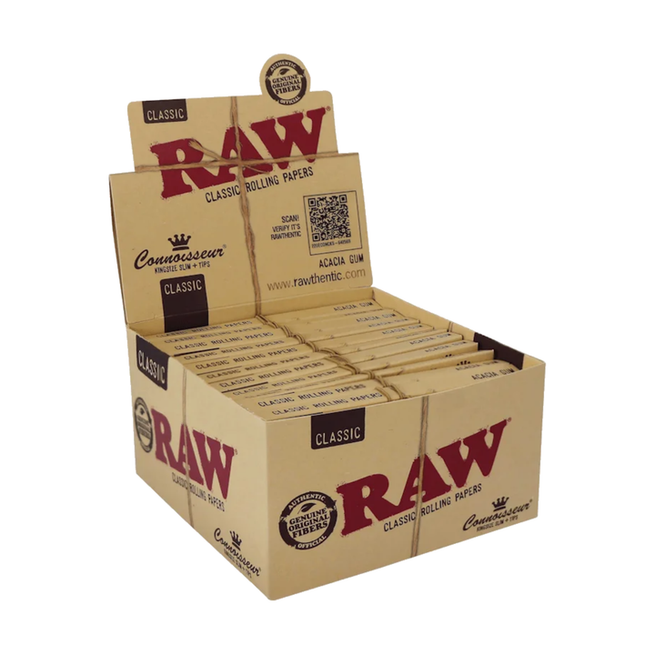 RAW Classic Connoisseur King Size Slim Tips Display