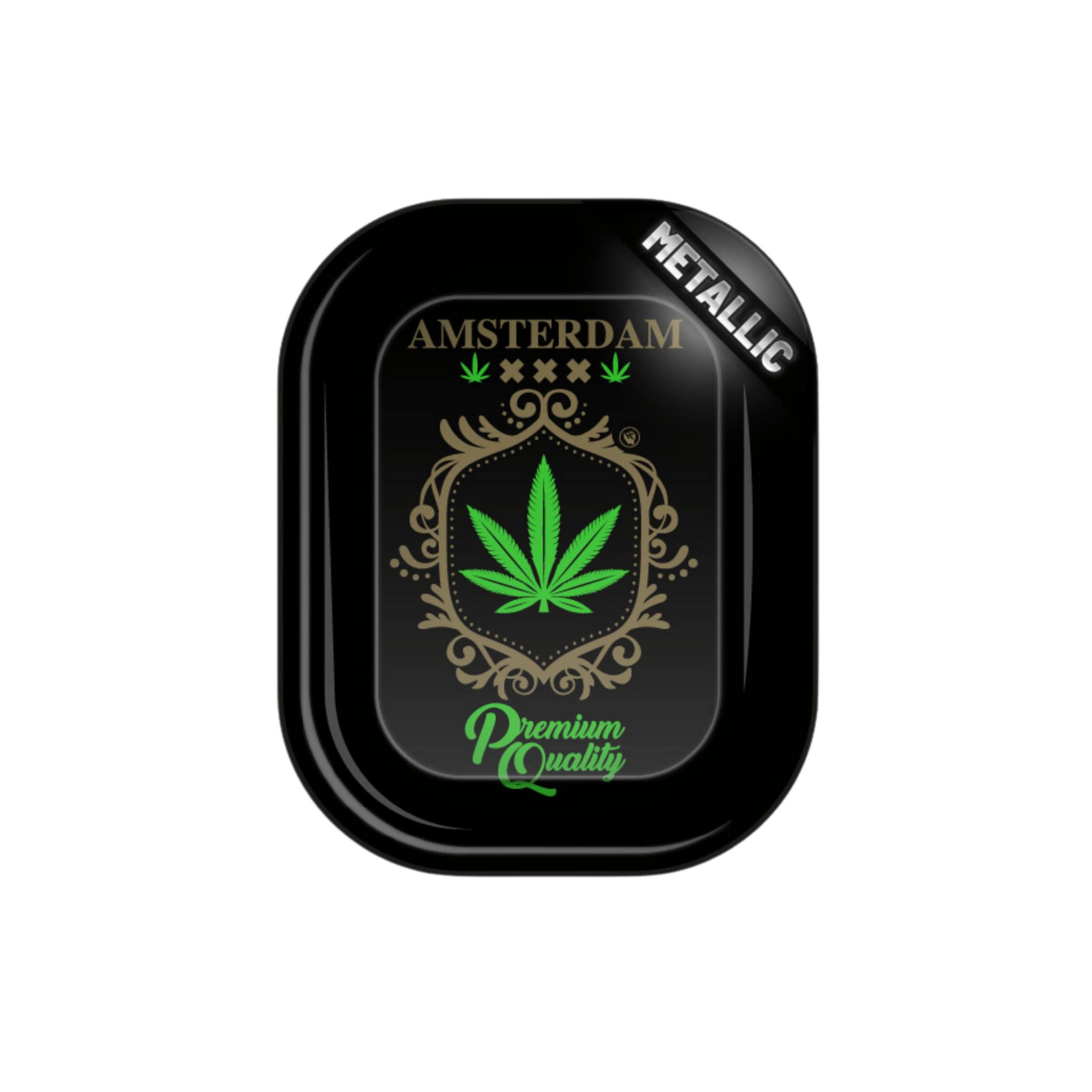 Fire-Flow Rolling Tray Adam Leaf Gold, 18 × 14 cm