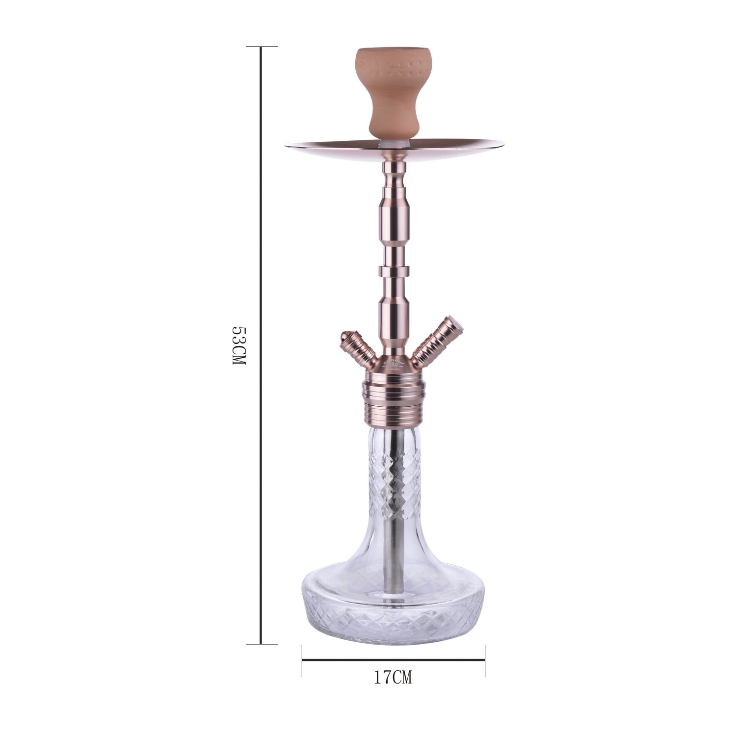 Shisha Aghbala - 530mm - Kristall / Rosengold kaufen bei rauchwerk.ch