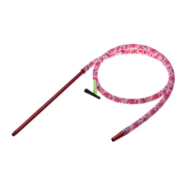 Shisha Silikonschlauch 1,5 m Pink Camouflage mit XL Mundstück