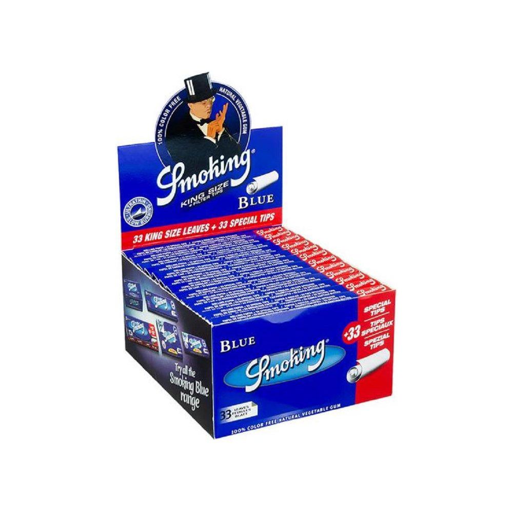 Smoking Blue King Size + Tips Display mit 24 Heftchen