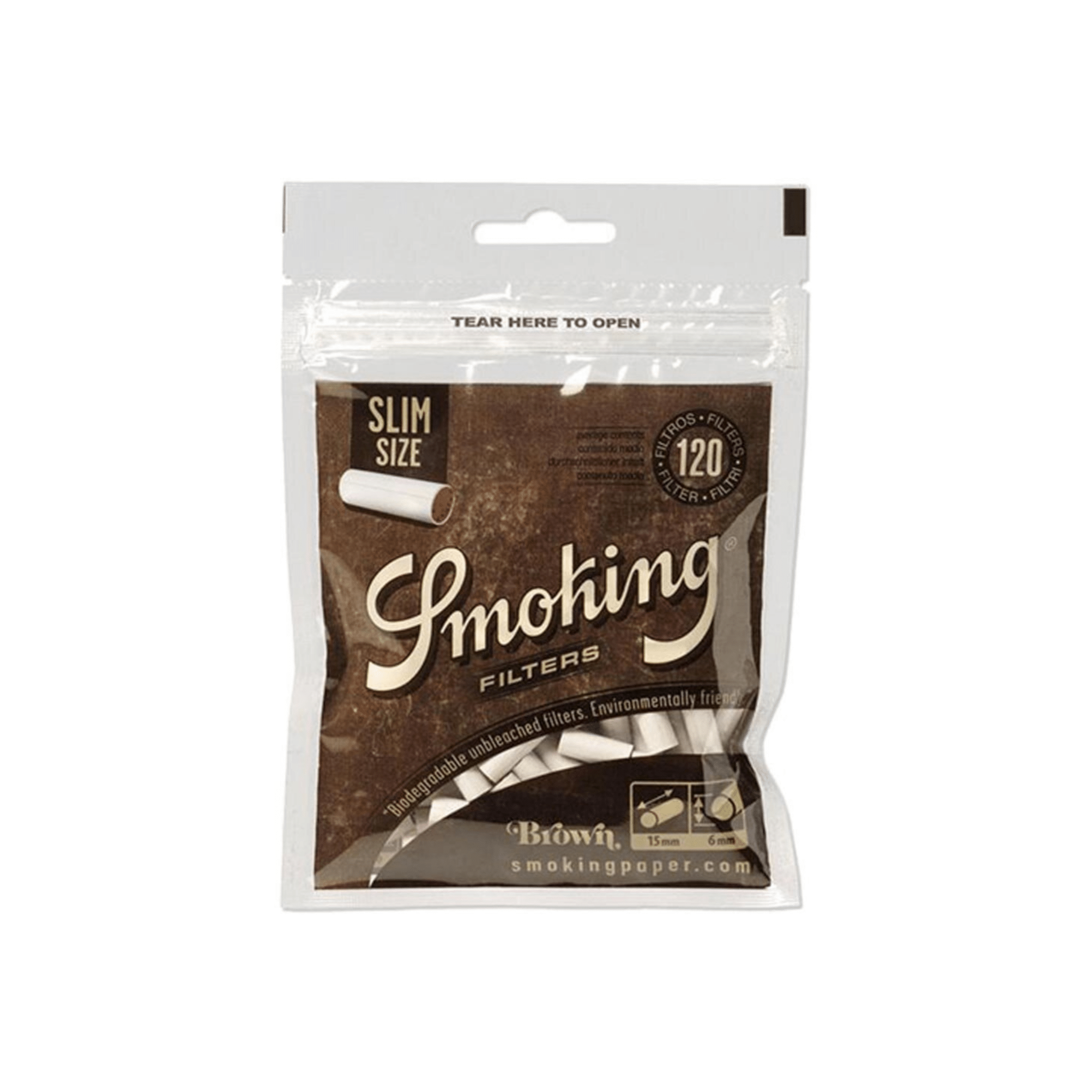 Smoking Slim Filter Classic Brown Beutel mit 120 Filtern