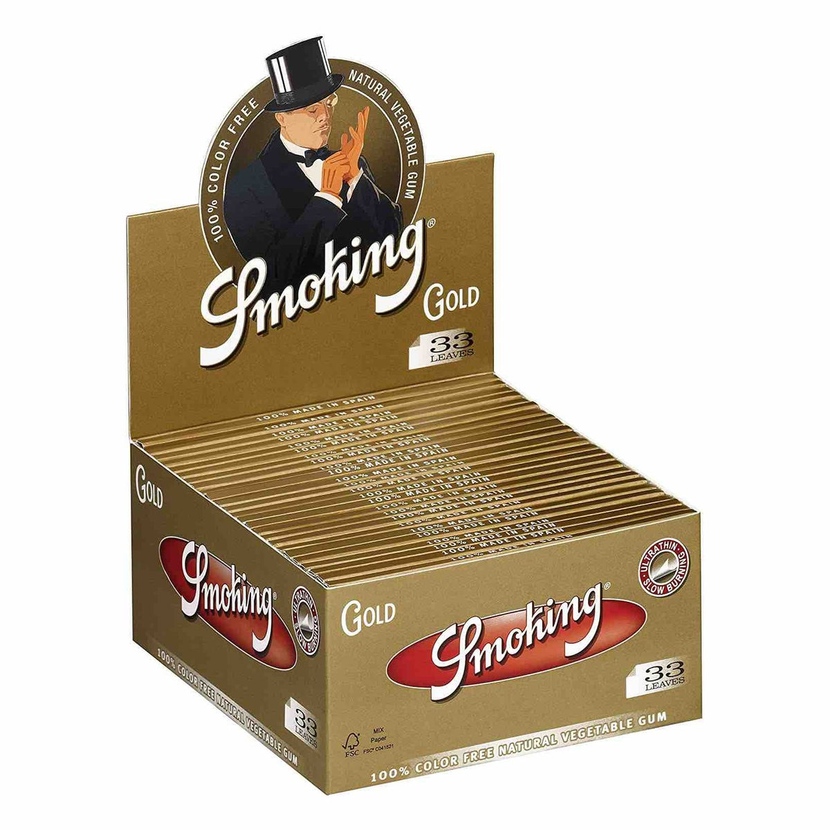 Smoking Gold King Size Display mit 50 Heftchen