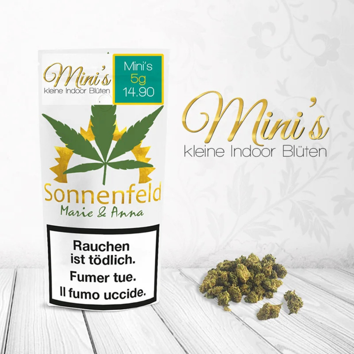 Sonnenfeld Mini's CBD Blüten 5g Verpackung