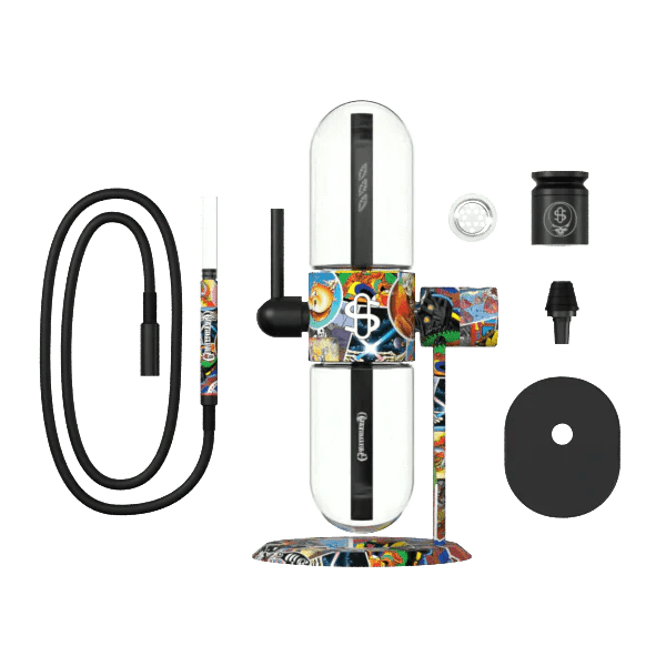 Stündenglass Gravity Infuser Grateful Dead mit Silikonschlauch Glasbowl und Hookahbowl