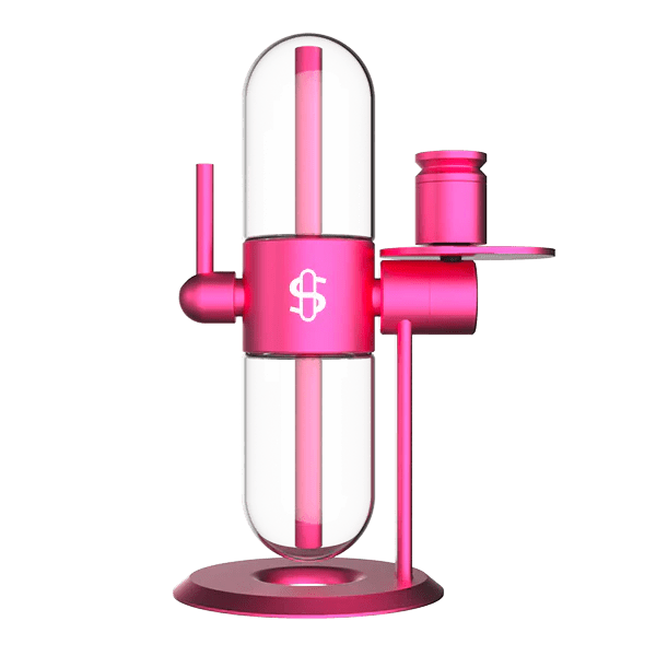 Stündenglass Gravity Infuser Pink 360 Grad Glas Wasserpfeife komplett aufgebaut