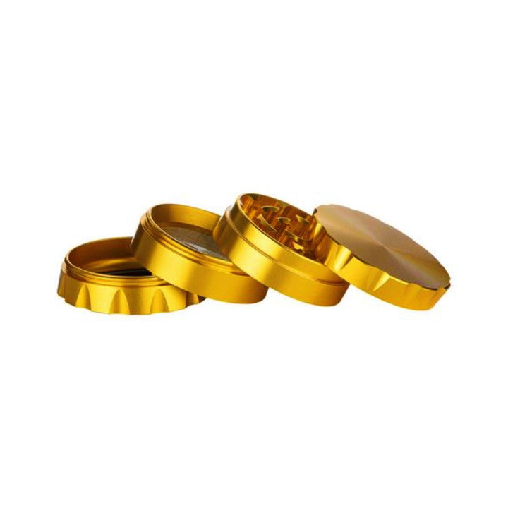 Metall-Grinder 4-teilig, 60 mm, Gold – Mühle für Kräuter und Tabak