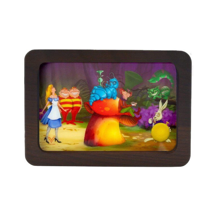 V Syndicate 3D Holz Rolling Tray mit Alice im Wunderland Pilz-Szene