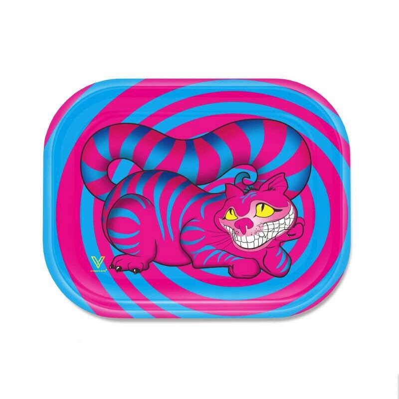 Detailansicht des Seshigher Cat Designs auf dem Metall Rolling Tray