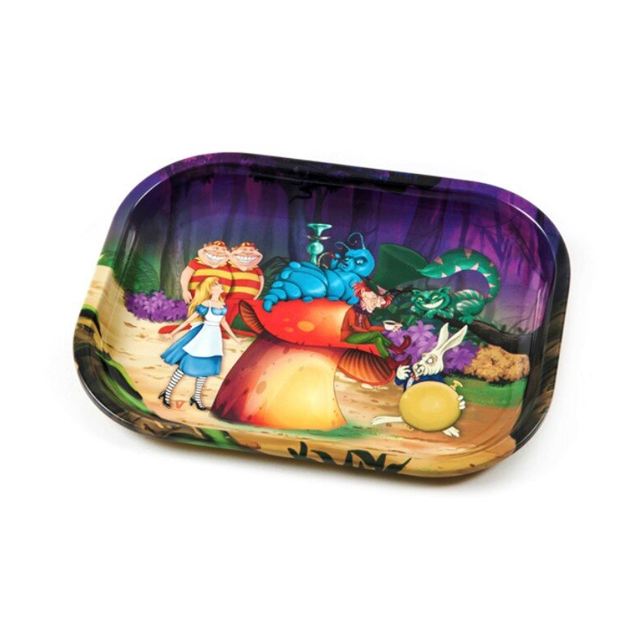 V Syndicate Rolling Tray Alice Forest mit Alice im Wunderland Waldszene, Metallschale