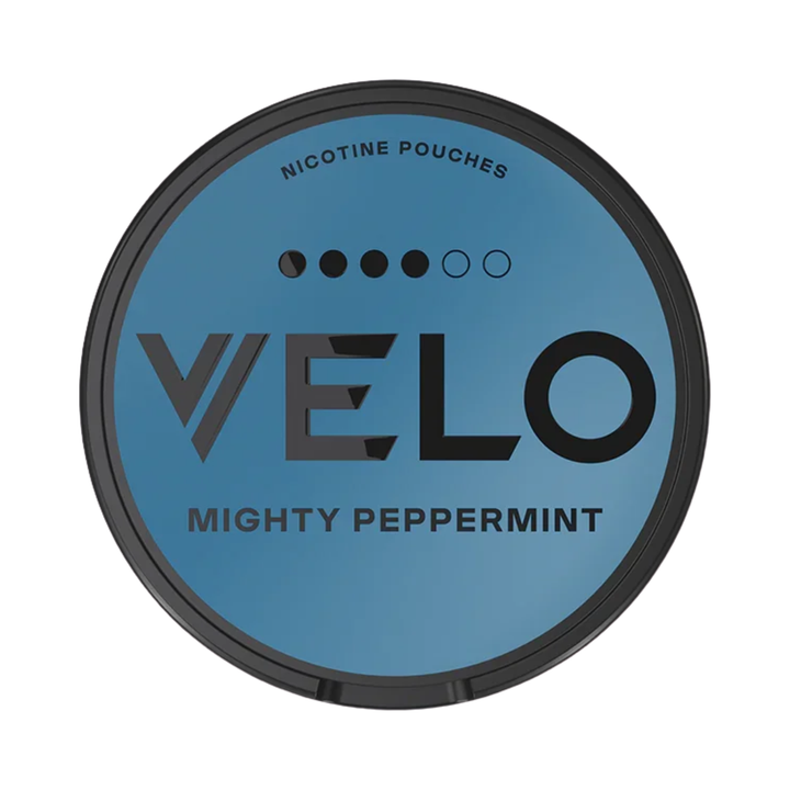 VELO Mighty Peppermint 4/6 Nikotin Pouches 14g Dose vorne