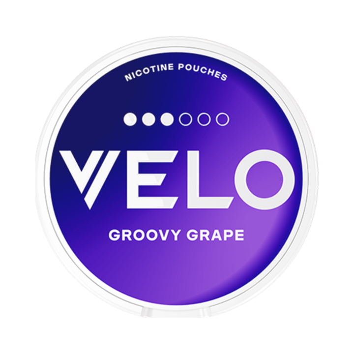 VELO Groovy Grape 3/6 Nikotin Pouches 14g Dose Vorderansicht