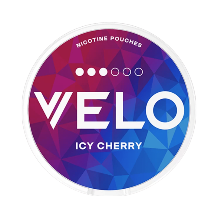 VELO Icy Cherry 3/6 Nikotin Pouches 14g Dose von vorne