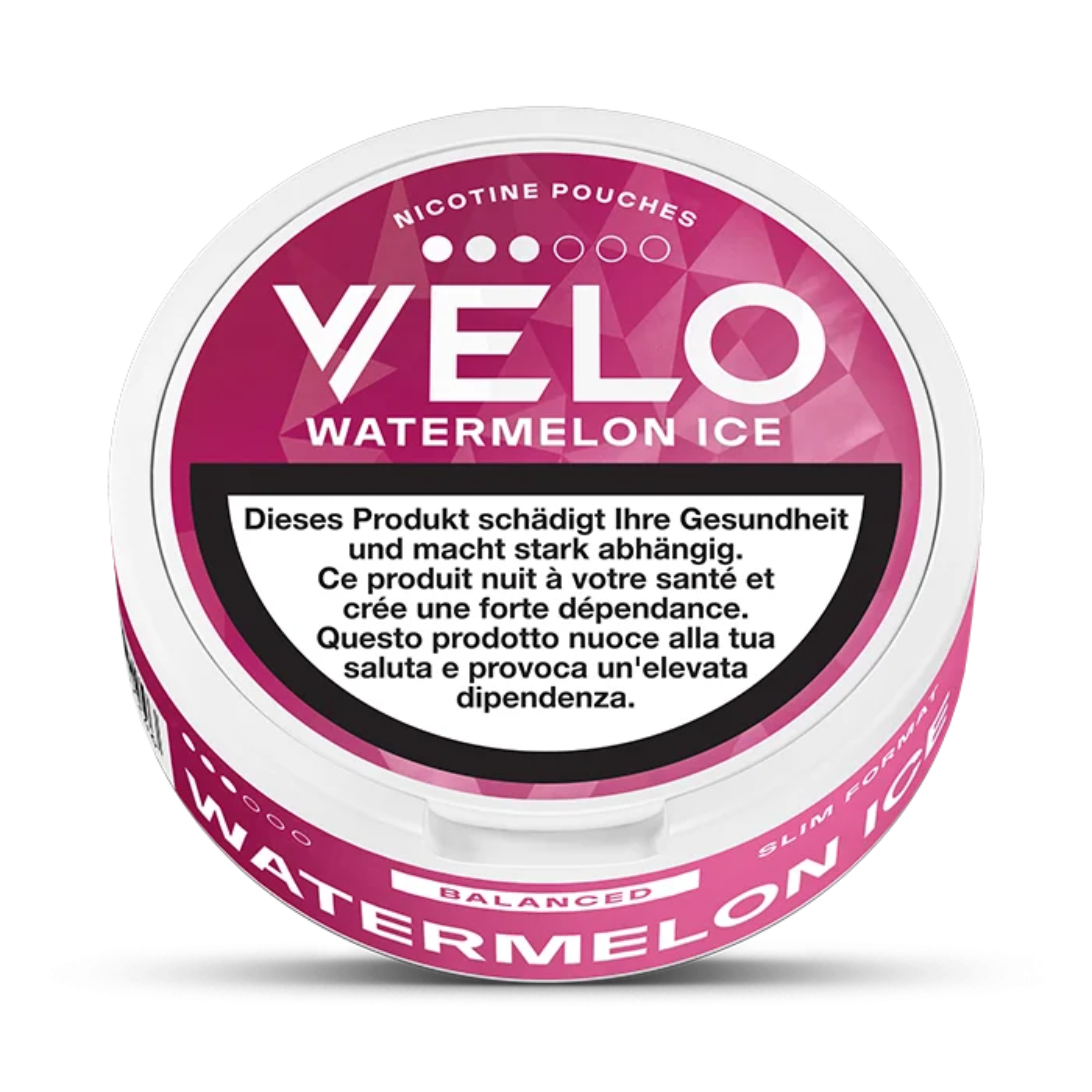 VELO Watermelon Ice 4/6 Dose Seitenansicht, Slim Pouches