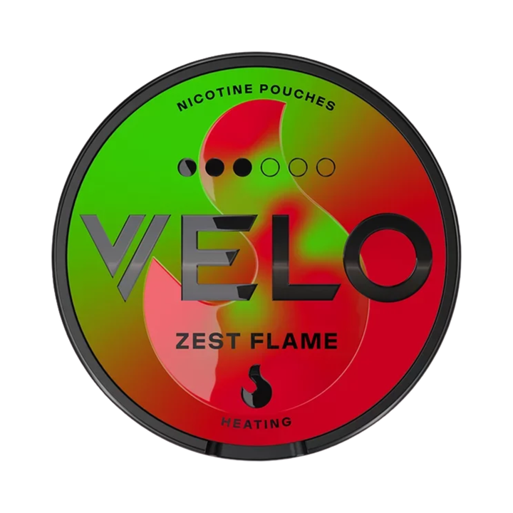 VELO Zest Flame 3/6 Nikotin Pouches 14g Dose Frontansicht