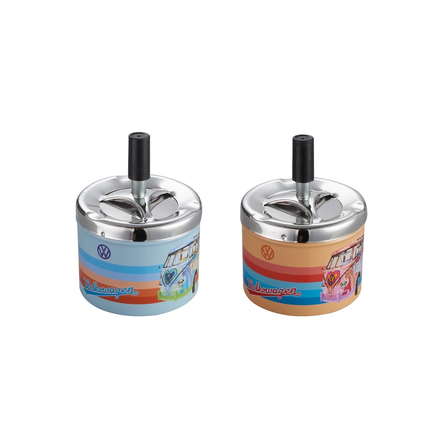 VW Samba Drehaschenbecher aus Metall mit Drehdeckel