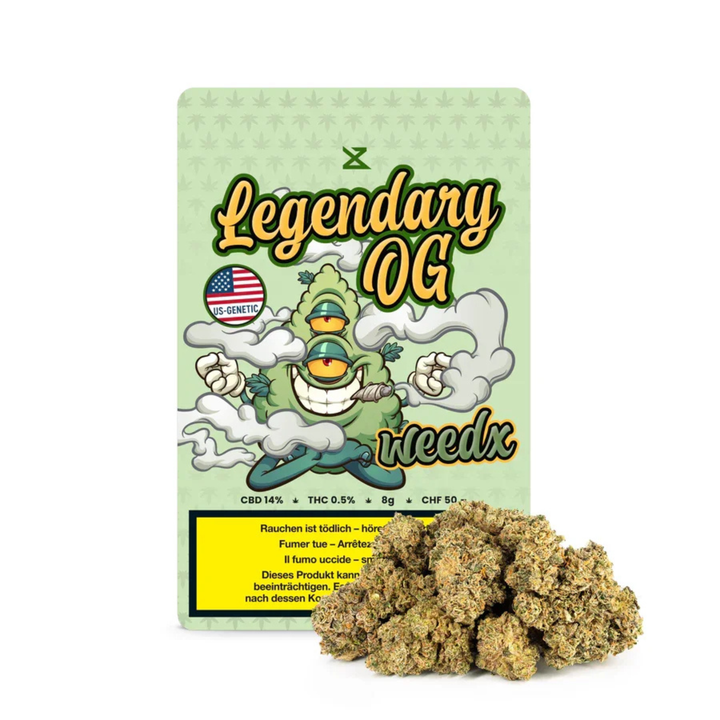 WeedX Legendary OG Indoor CBD Blüten 8g