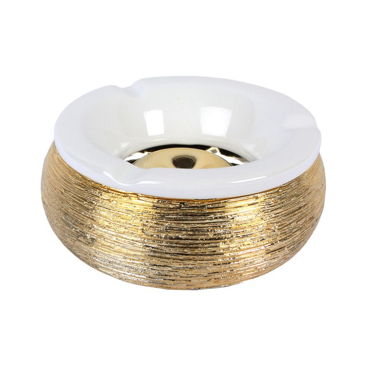 Windaschenbecher mit Struktur in Gold, 15 cm Durchmesser