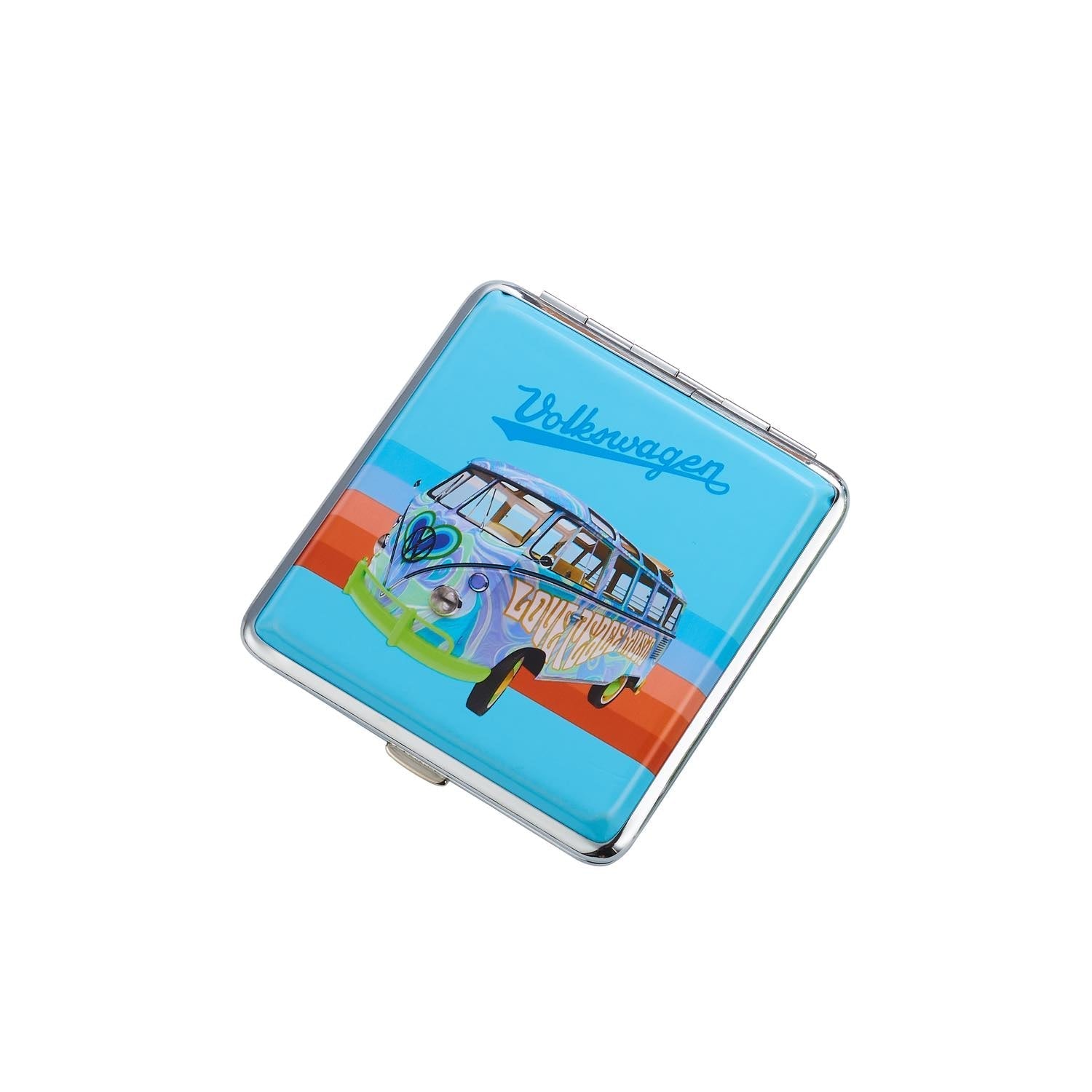 Detailaufnahme VW Bulli Motiv auf Kunstleder-Oberfläche