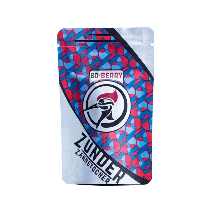 Zunder Zahnstocher Berry Refill-Bag mit 80 aromatisierten Zahnstochern