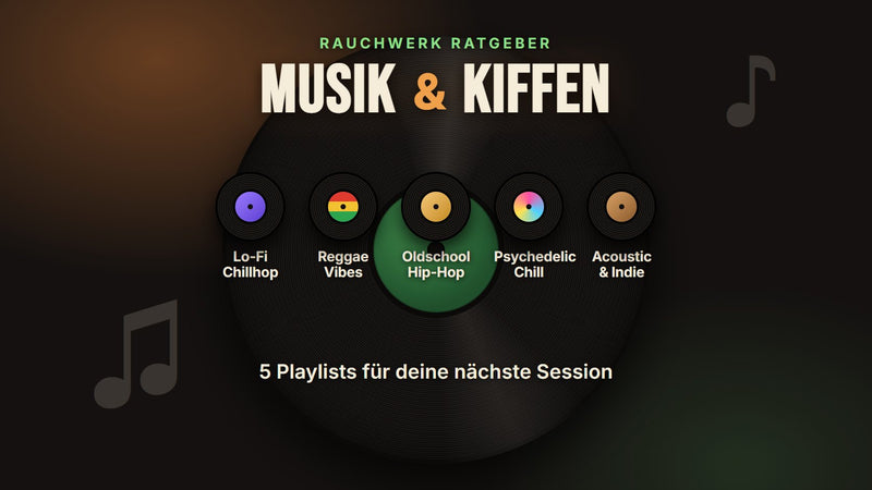 Musik und Kiffen – 5 Playlists für deine nächste Session: Vinylplatte mit Lo-Fi, Reggae, Hip-Hop, Psychedelic und Acoustic | Rauchwerk Ratgeber