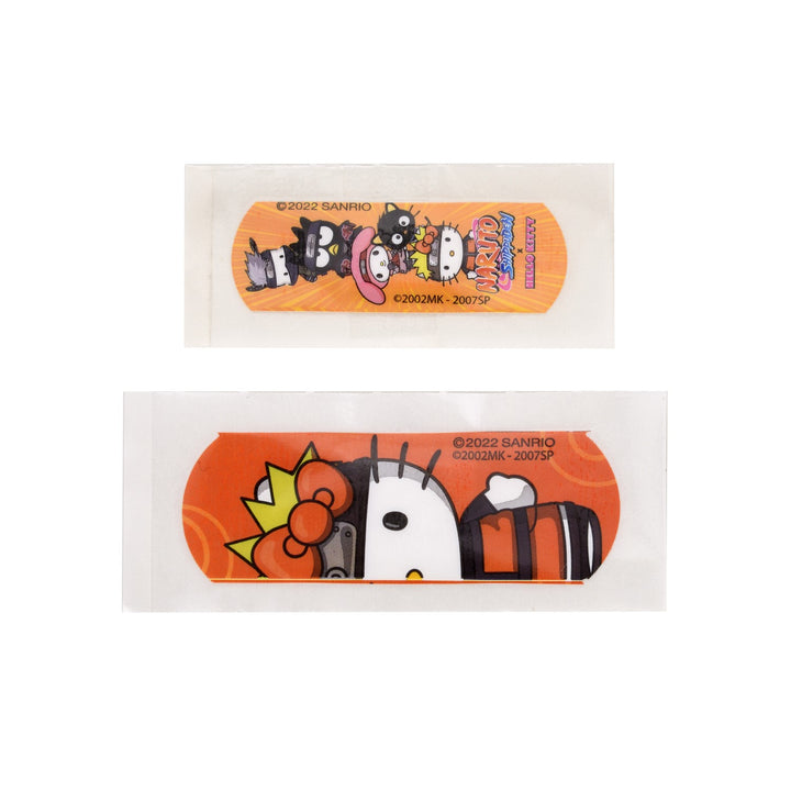 Zwei Take Care Pflaster mit Hello Kitty und Naruto Motiven in zwei Grössen