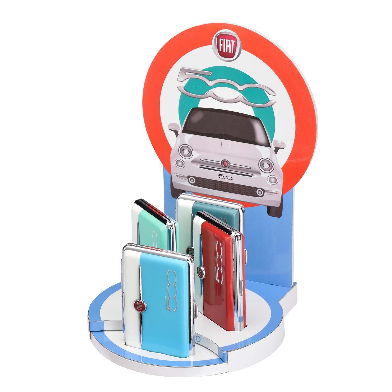 12er Zigarettenetui im FIAT 500 Design aus Metall und Kunstleder