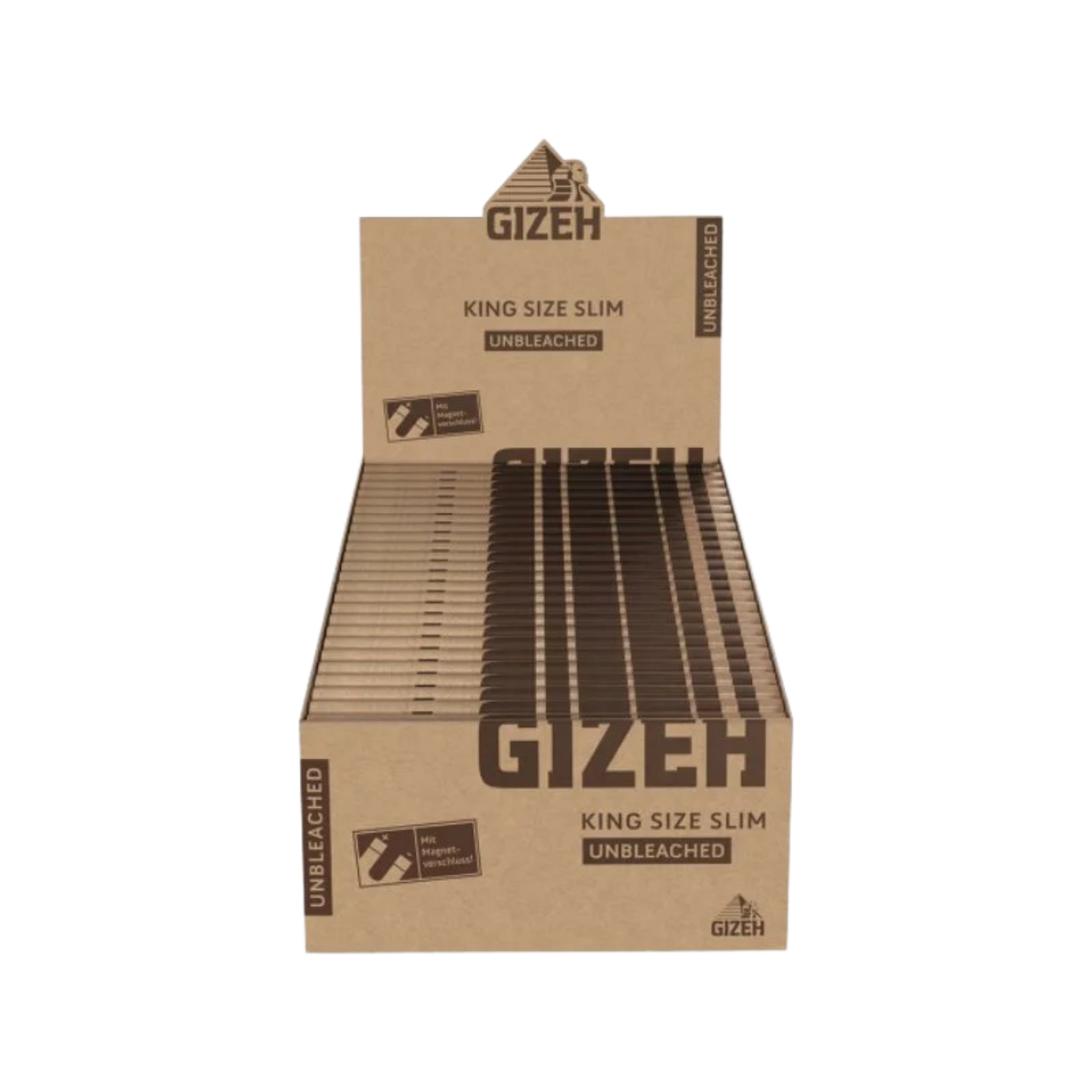 GIZEH King Size Slim Unbleached Display mit 50 Packungen