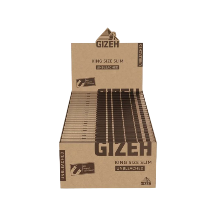 GIZEH King Size Slim Unbleached Display mit 50 Packungen