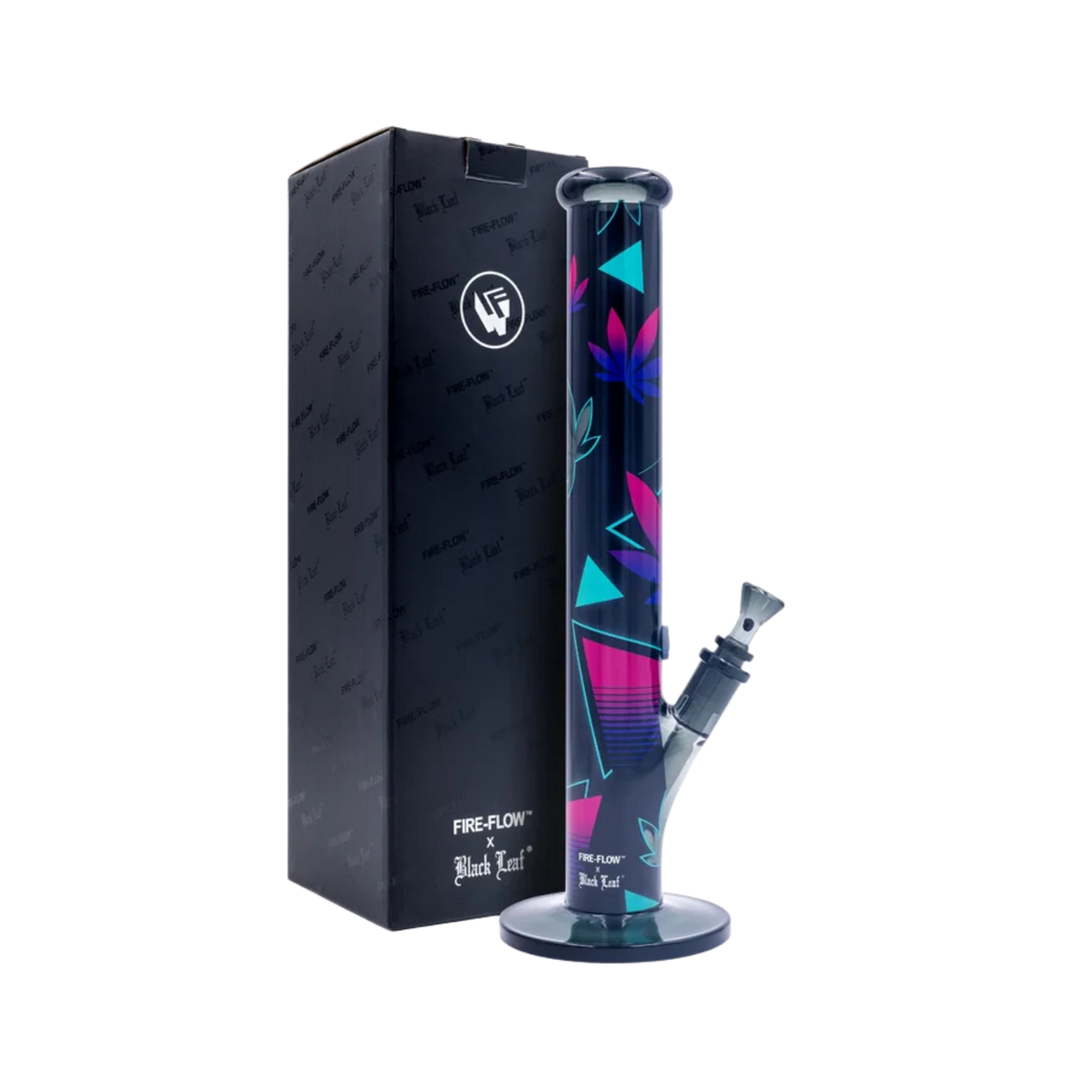 FIRE-FLOW x Black Leaf - Bong in vetro - Foglie 37-2 - 51 mm - 40 cm