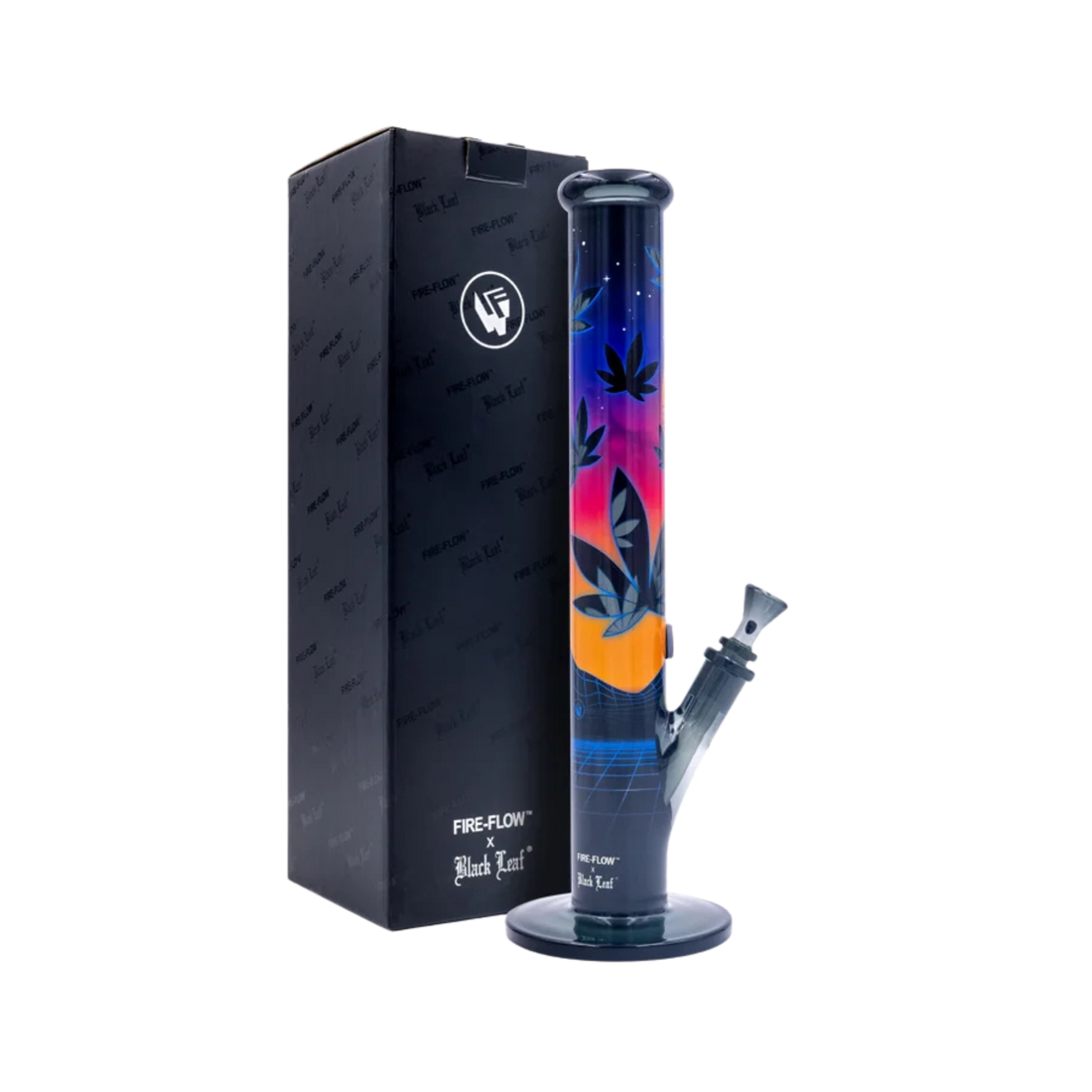 FIRE-FLOW x Black Leaf - Bong in vetro - Foglie 37-3 - 51 mm - 40 cm