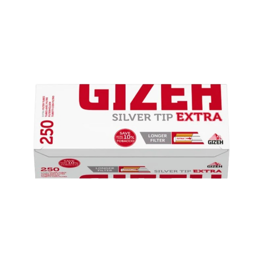 GIZEH - Tubes / Hülsen - Silver Tip Extra - Box - 250 Stück