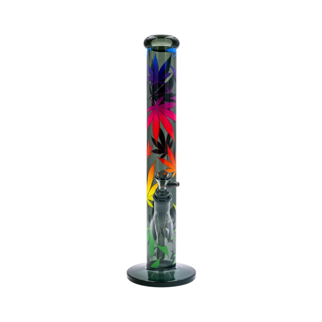 FIRE-FLOW x Black Leaf - Bong in vetro - Foglie sfumate - 51 mm - 40 cm