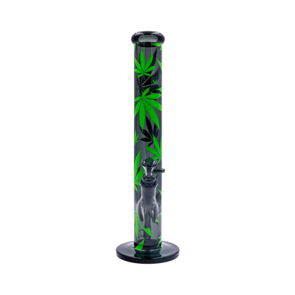 FIRE-FLOW x Black Leaf - Bong en verre - Feuilles vertes - 51 mm - 40 cm
