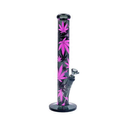 FIRE-FLOW x Black Leaf - Glas Bong - Leaves Pink - 51mm - 40cm