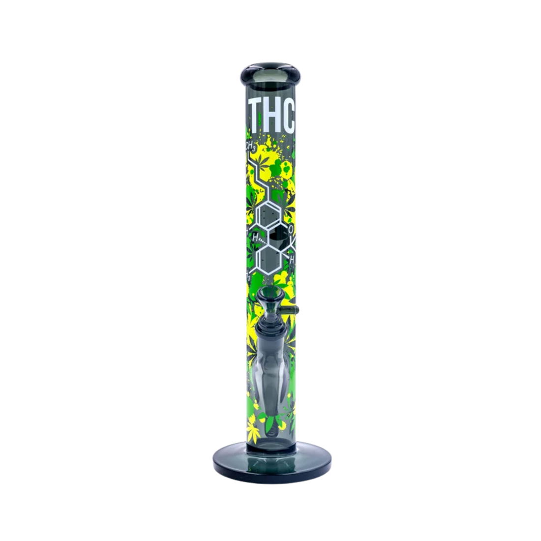 FIRE-FLOW x Black Leaf - Bong in vetro - Molecola di THC - 51 mm - 40 cm