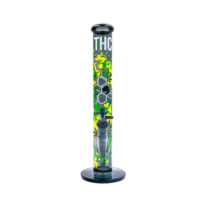 FIRE-FLOW x Black Leaf - Glas Bong - THC Molecule - 51mm - 40cm