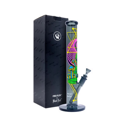 FIRE-FLOW x Black Leaf - Glas Bong - Trippy Alien - 51mm - 40cm